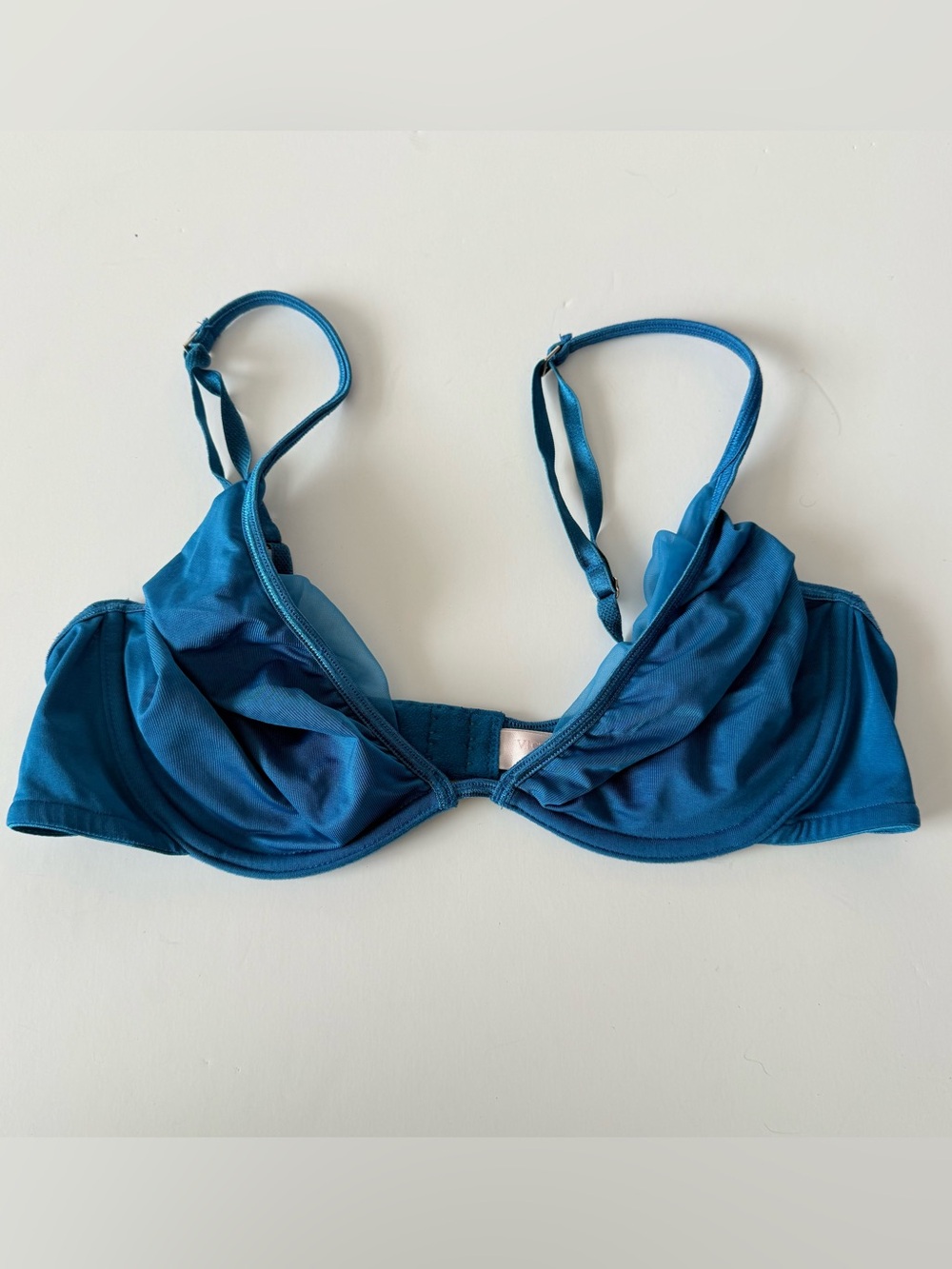 Victoria’s Secret Shiny Satin Balconette Bra Blue size 36C